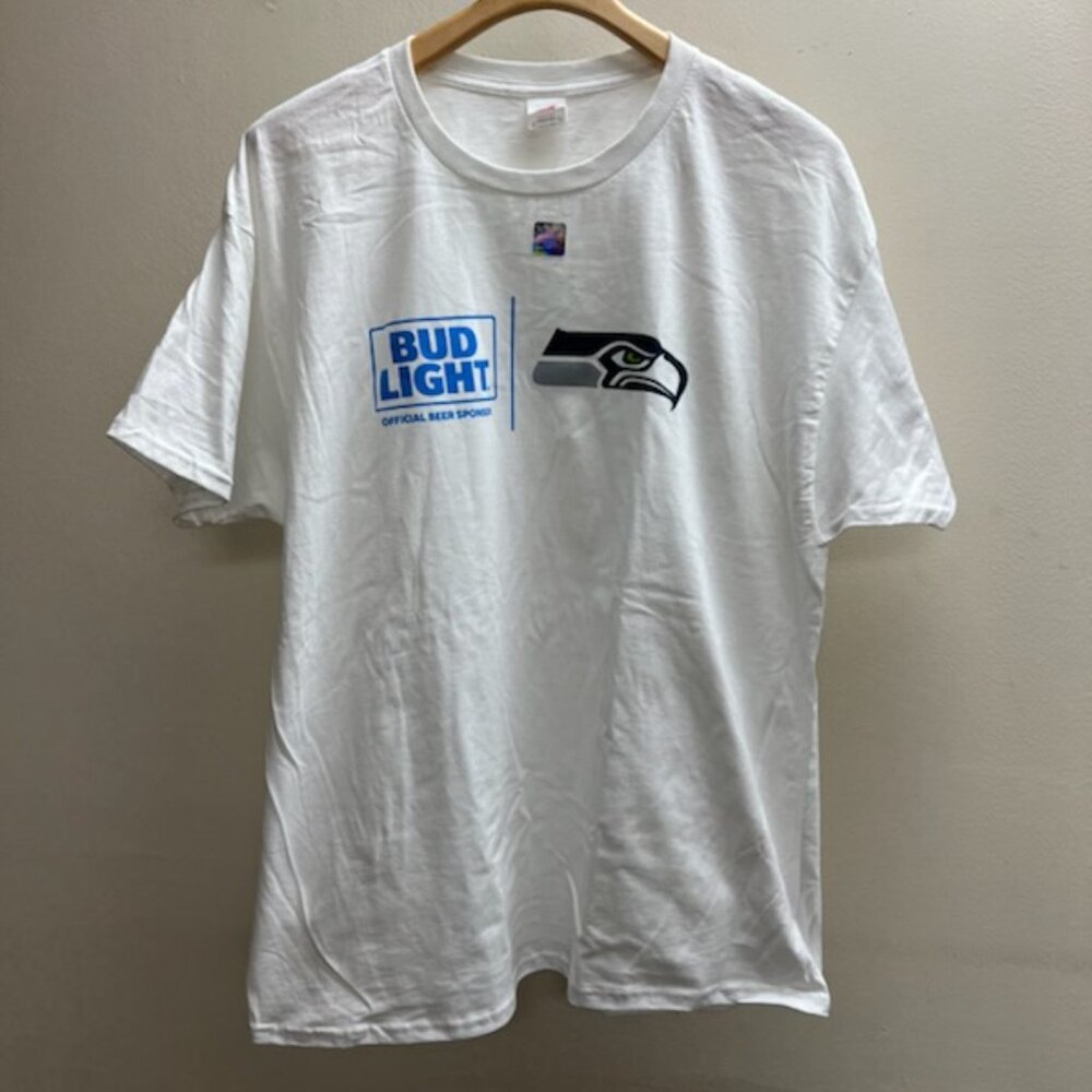 Men's white tshirt Bud Light Seattle Seahawks